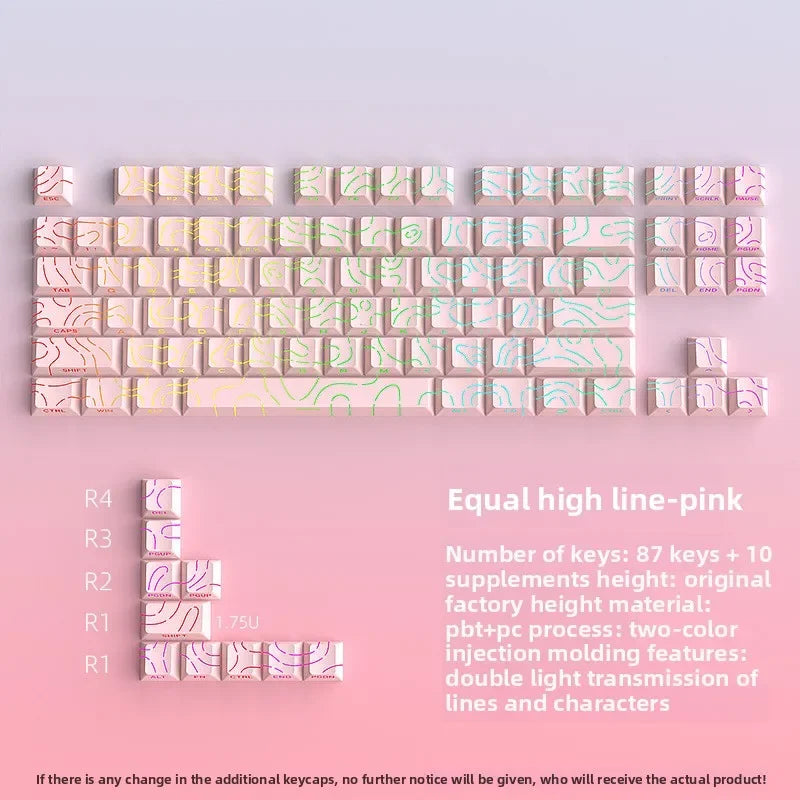 Line Gradient Keycaps Cherry Profile PBT Custom Keycaps