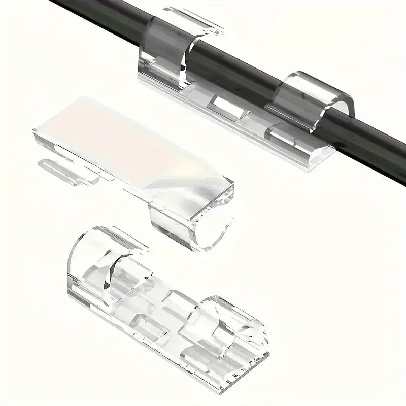 Clear Plastic Cable Clips - Transparent Wire Organizers